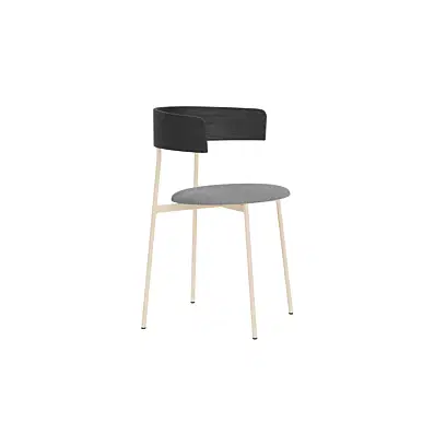 Friday dining chair with arms - sand frame - black back